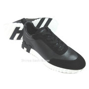 ≪ 新品 ≫ エルメス バウンシング スニーカー オールレザー ローカット 黒 ブラック 42.5サイズ 27.5cm メンズ シューズ 箱 リボン