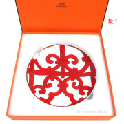 ≪新品≫HERMES エルメス ガダルキヴィール シリーズ パンプレート 1枚 17cm No1 皿 デッシュ プレート GUADALQUIVIR White / Red プレゼント 箱　レア！ ホワイト/レッド 赤 白