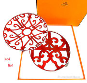 ≪新品≫HERMES エルメス ガダルキヴィール シリーズ パンプレート ペア 17cm No1 / No4  HERMES　GUADALQUIVIR White / Red プレゼント 箱　レア！ ホワイト/レッド 赤 白
