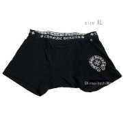 《新品》 CHROMEHEARTS クロムハーツ SHORT BOXER ショート ボクサー パンツ 黒 XL BLACK ブラック ホワイトロゴ メンズ 箱 正規品