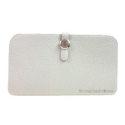 ≪新品≫エルメスドゴンGMトゴピンクシルバー金具箱リボン付ラッピングWalletDogonGMPINK