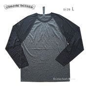 ≪新品≫ 正規品 クロムハーツ メンズ MIXED EMOTIONS ロング Tシャツ グレー ブラック L シルク コットン 黒 ≪BrandNew≫ Chrome Hearts Mens Long T-Shirt Gray Black Size L Silk cotton Black L Size Authentic
