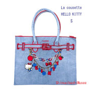 ≪Brand new≫ LA COUSETTE HELLO KITTY CHARM / New Classical Eco Bag S DENIM ≪ 新品 ≫ LA COUSETTE ラクゼット ハローキティ チャーム デザイン ニュークラシックエコバッグ S デニム トートバッグ 