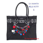 ≪Brand new≫ LA COUSETTE HELLO KITTY CHARM / New Classical Eco Bag S BLACK ≪ 新品 ≫ LA COUSETTE ラクゼット ハローキティ チャーム デザイン ニュークラシックエコバッグ S ブラック 黒 トートバッグ