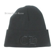 《新品》CHROMEHEARTS クロムハーツ CHロゴ ワッチキャップ ニット帽 黒 ブラックロゴ ビーニー 正規品≪Brand new≫Chrome Hearts CH logo watch cap knit black logo beanie Authentic