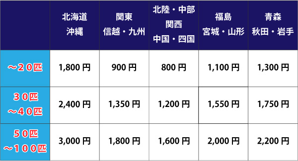 銀平小送料表