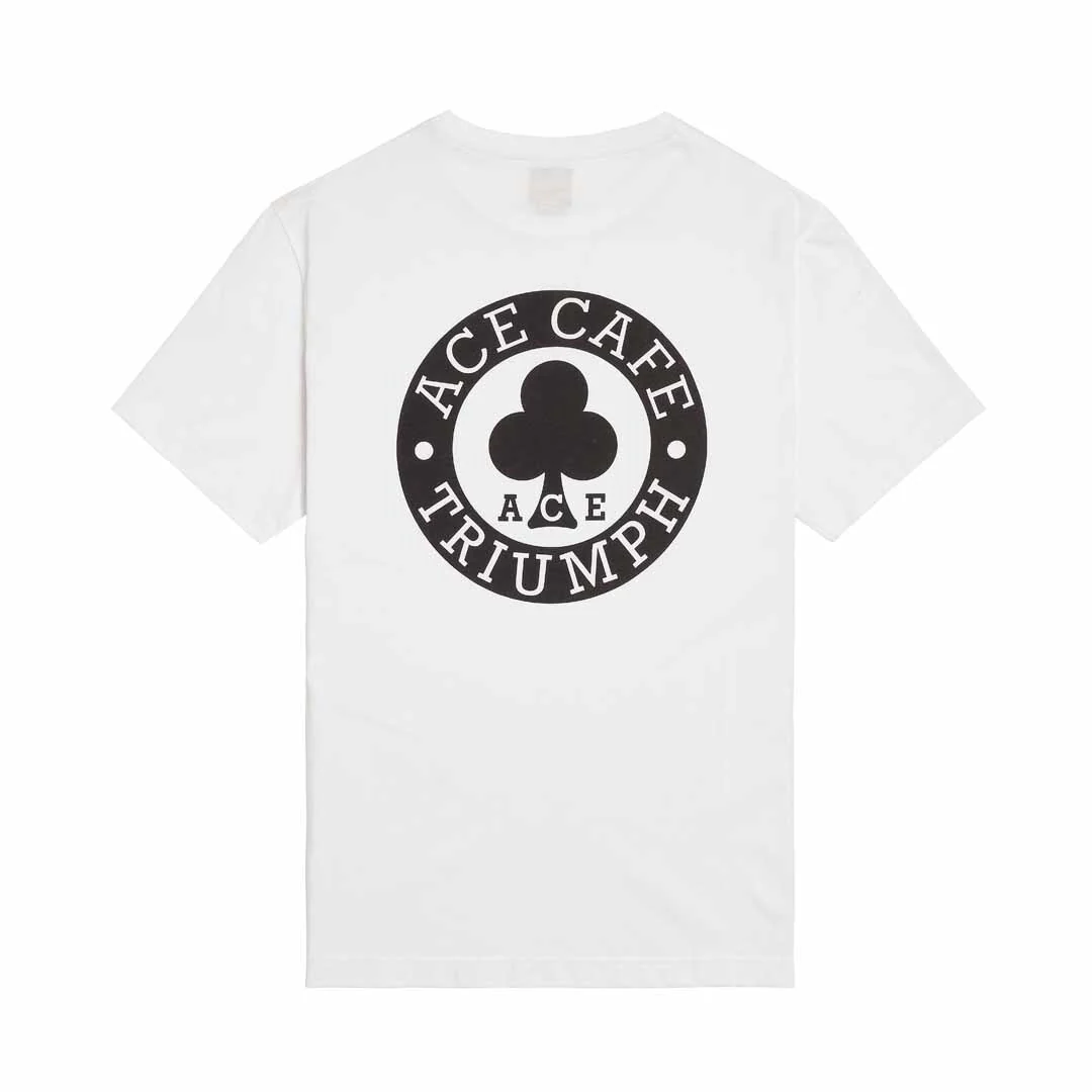 ACE CAFE COLLECTION：ACE CAFE PRINTED POCKET T-SHIRT WHITE
