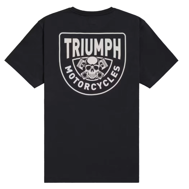 トライアンフＴシャツ：PISTON RICH T-SHIRT  BLACK / BONE