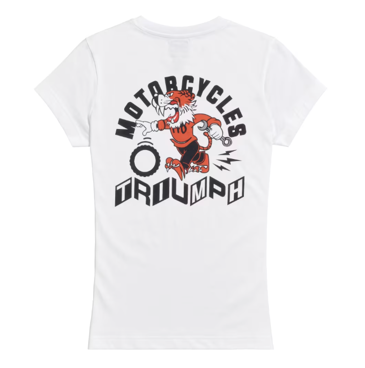 トライアンフレディースＴシャツ：LADIEDS PIT STOP T-SHIRT  WHITE