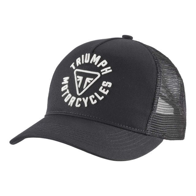 トライアンフメッシュキャップ：TAYLOR EMBROIDERED TRUCKER CAP - BLACK