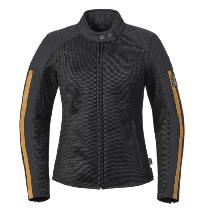 トライアンフレディースメッシュジャケット：LADIES BRADDAN RETRO MESH JACKET  BLACK / GOLD