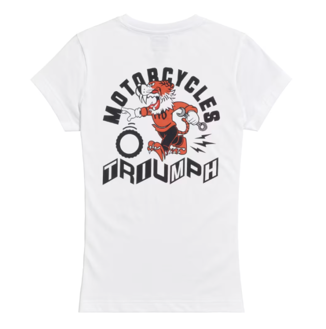 トライアンフレディースＴシャツ：LADIEDS PIT STOP T-SHIRT  WHITE