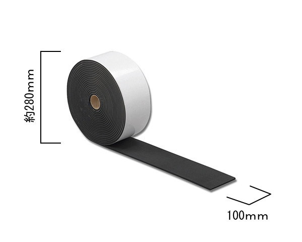 【地域限定送料無料】光　KSBR105-9T　スポンジロール巻き粘着付　幅100mmｘ厚5mmx長さ9ｍ