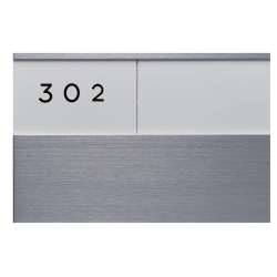 ナスタ　公団型アルミ室名札　KS-N22A（部屋番号付き）シルバー 125x250