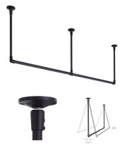【代引不可】トーソー(TOSO)　ハンギングバーＨ－２　別注サイズオーダー品　W1790～2780ｍｍ　H480～600ｍｍ　10ｍｍ単位対応　製品本体が揺れることで、取付面への負担を軽減する高性能品。天井付け物干し　多目的インテリアバー