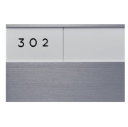 ナスタ 室名札 KS-N20AS （部屋番号付き） ステンカラー 74x210 アルミ製