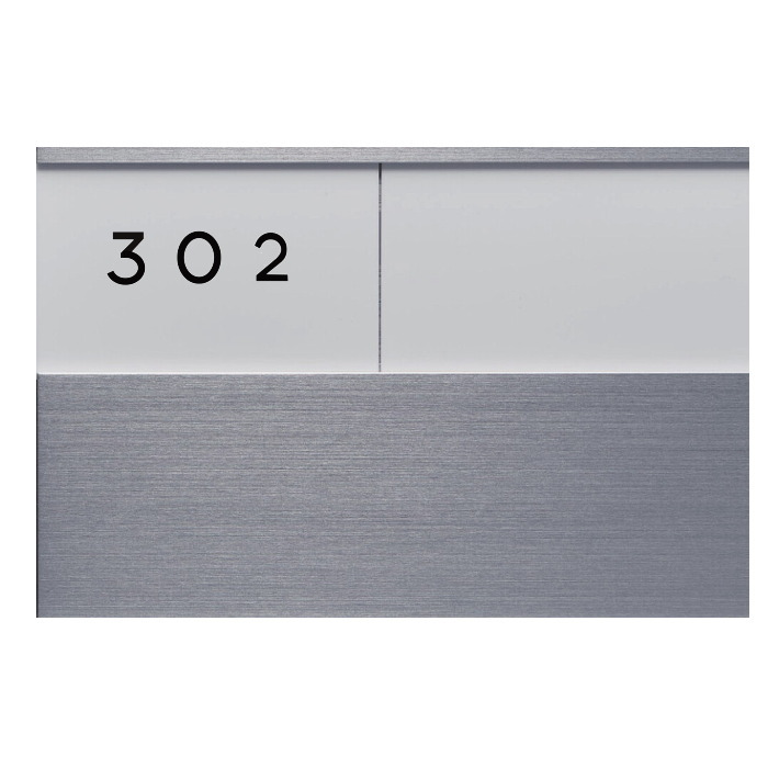 ナスタ　公団型アルミ室名札　KS-N22A（部屋番号付き）シルバー 125x250