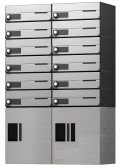 ナスタ　集合住宅向け　宅配ボックス（プチ宅 KS-TLP36 機械式・防水タイプ）＋郵便受（KS-MB4202PU防滴タイプポスト） 12世帯向　組立完成品寸法　高さ1120　幅720　奥行約320　宅配ボックス　2台