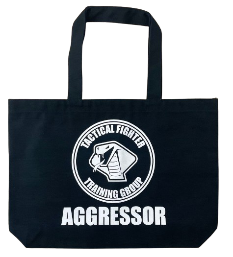 自衛隊グッズ　トートバッグ　アグレッサー　コブラ　キャンバス生地　黒地