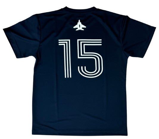 自衛隊グッズ　メンズＴシャツ　F-15戦闘機イーグル　背番号１５　速乾タイプ