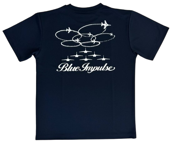 自衛隊グッズ　ブルーインパルス 展示飛行課目 サクラ　メンズTシャツ　ネイビー　速乾タイプ　