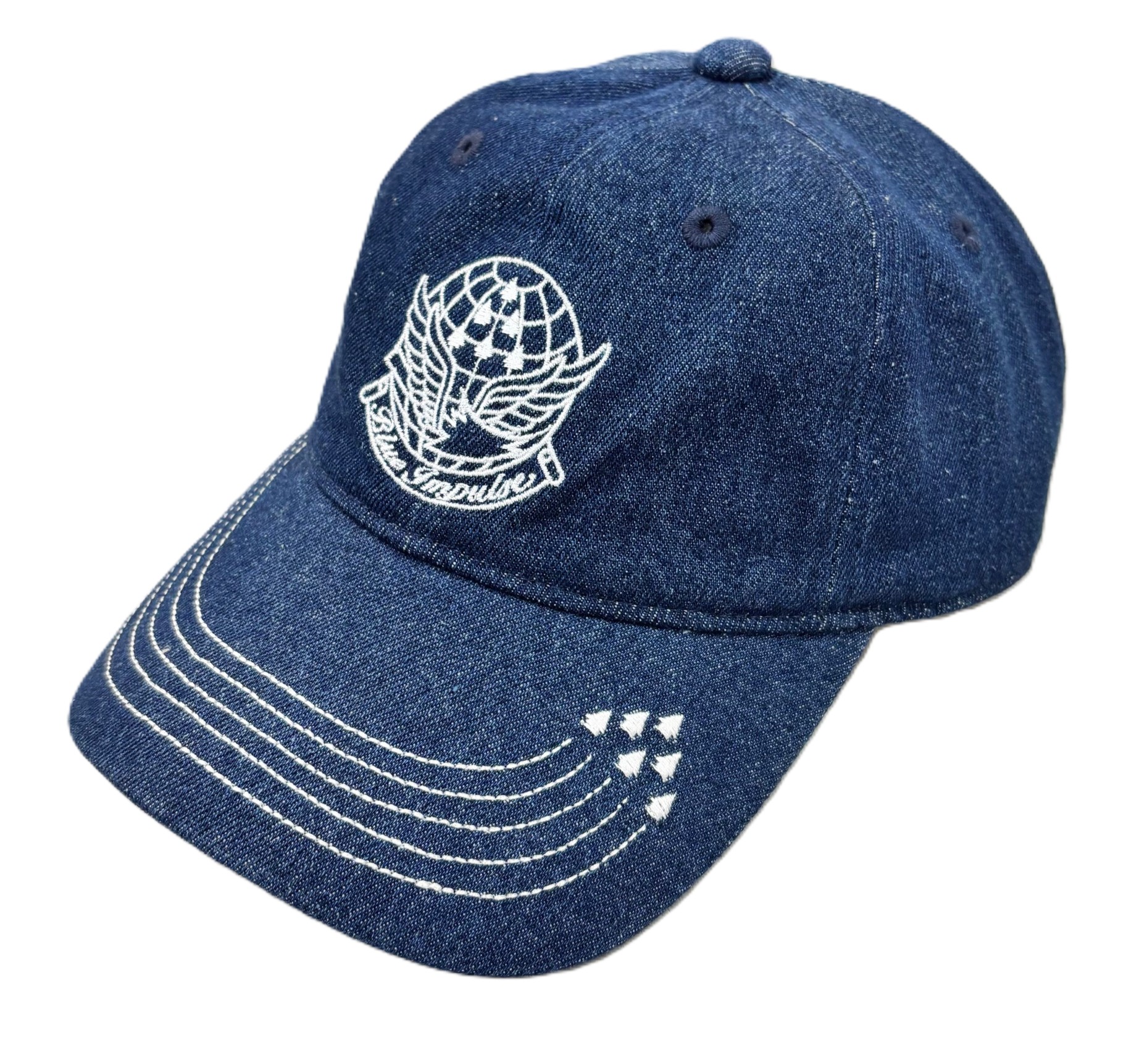 自衛隊グッズ　ブルーインパルス  エンブレム刺繍  デニム地   キャップ