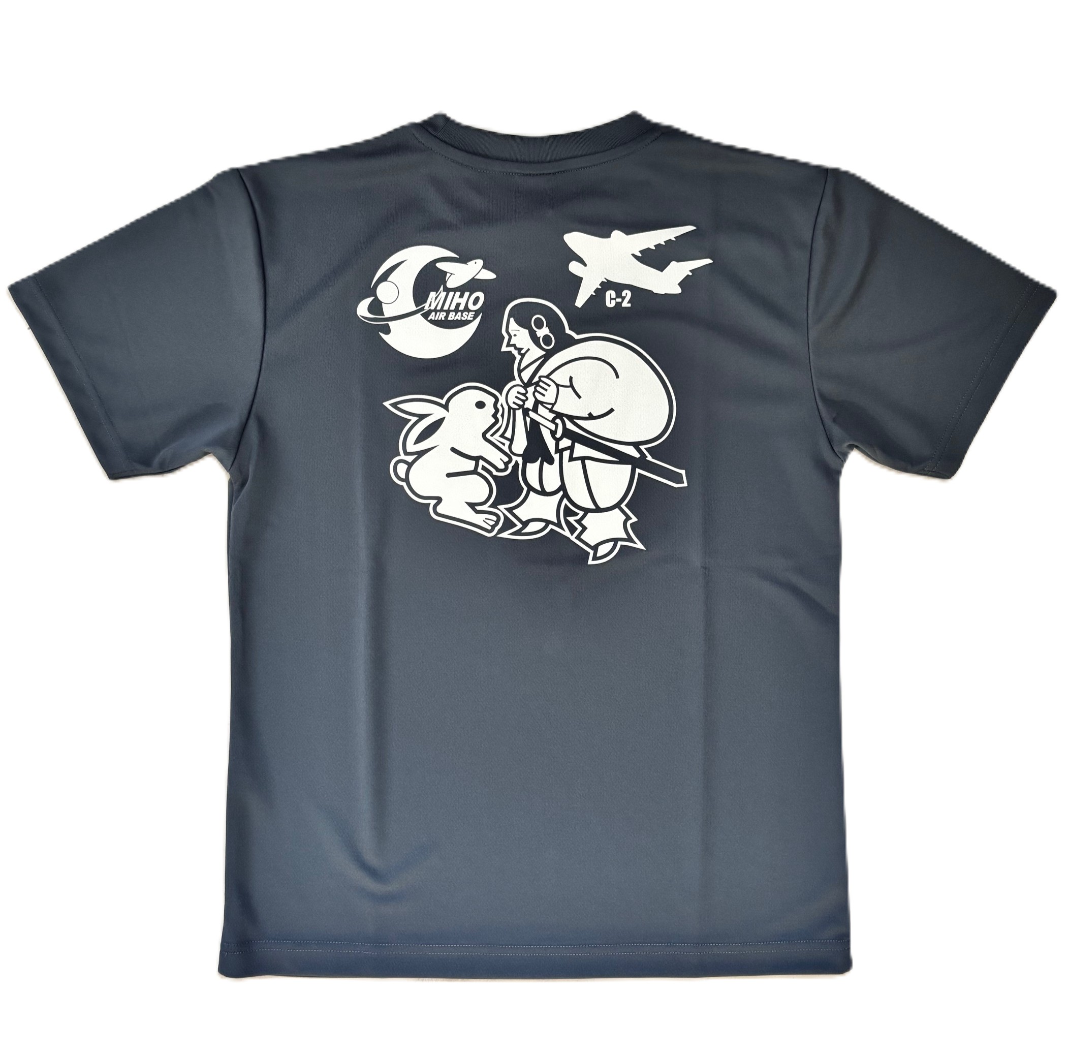 自衛隊グッズ　第403飛行隊・美保基地メンズＴシャツ　速乾タイプ　ダークグレー
