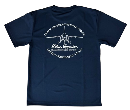 自衛隊グッズ　メンズTシャツ　ブルーインパルス正面Tシャツ　速乾タイプ　紺地