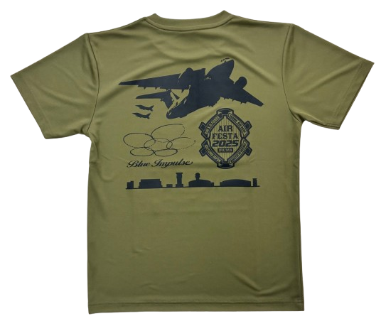 自衛隊グッズ　メンズTシャツ  AIR  FESTA  2025  IRUMA    入間航空祭　速乾タイプ