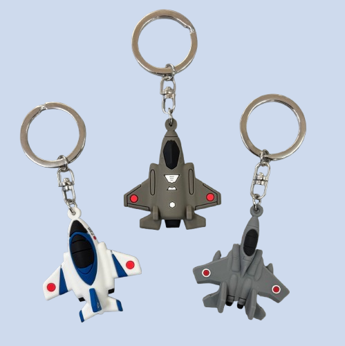 自衛隊グッズ　　航空自衛隊機　ラバーキーホルダー　3種