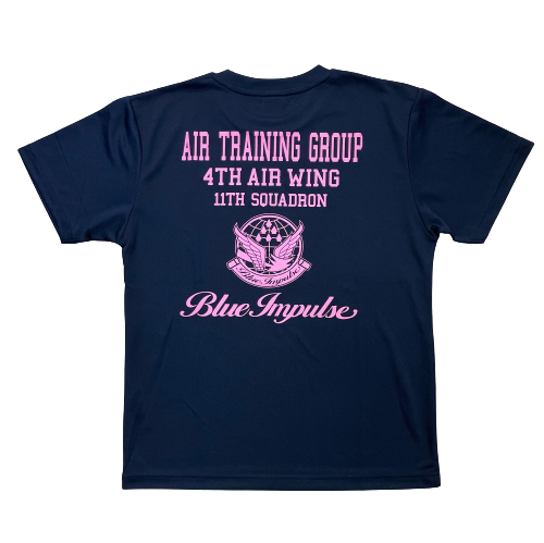 自衛隊グッズ　メンズTシャツ　ブルーインパルス　ネイビー×ピンク　速乾タイプ　