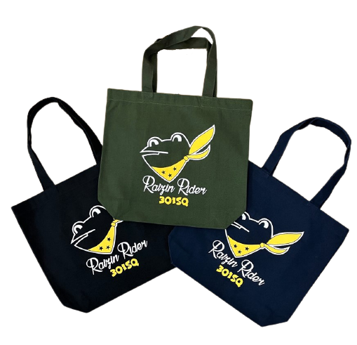 自衛隊グッズ　301SQ カエル Raizin Rider　トートバッグ　OD,黒,ネイビー 3カラー キャンバス生地