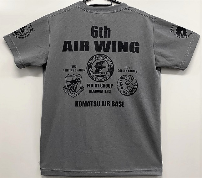 自衛隊グッズ　メンズTシャツ　　第6空団飛行群本部　小松基地　F-15部隊　ゴールデンイーグル306SQ　ファイティングドラゴン303SQ