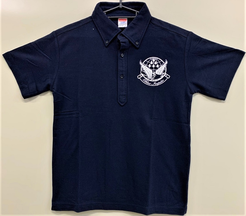 自衛隊グッズ　メンズポロシャツ　ブルーインパルス　ボタンダウン　5.3オンス ドライカノコ
