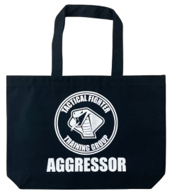 自衛隊グッズ　トートバッグ　アグレッサー　コブラ　キャンバス生地　黒地