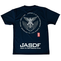 自衛隊グッズ　メンズTシャツ　航空自衛隊徽章とJASDF　ネイビー
