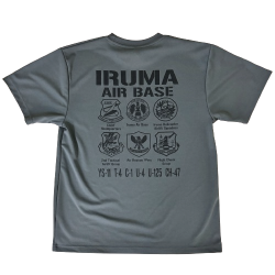 自衛隊グッズ　グレーバージョン　黒文字　入間基地部隊マークTシャツ　速乾タイプ