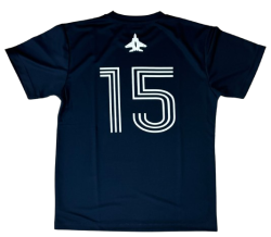 自衛隊グッズ　メンズＴシャツ　F-15戦闘機イーグル　背番号１５　速乾タイプ