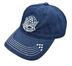 自衛隊グッズ　ブルーインパルス  エンブレム刺繍  デニム地   キャップ