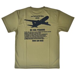自衛隊グッズ　美保基地  第3輸送航空隊  第405飛行隊  KC-46A空中給油・輸送機（ペガサス） オリーブ 速乾タイプ　
