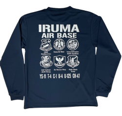 自衛隊グッズ　入間基地部隊マークTシャツ ネイビー×白文字 ロンTバージョン　長袖　速乾タイプ