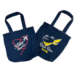 自衛隊グッズ　トートバッグ　ブルーインパルスハート と カエルの2種　デニム生地