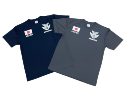 自衛隊　メンズTシャツ　JASDF　航空自衛隊マークと日章旗　速乾タイプ　2色
