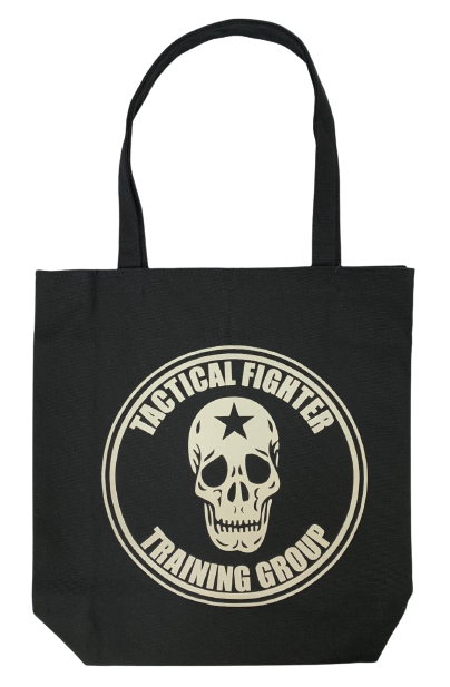 自衛隊グッズ トートバッグ アグレッサー ドクロ ODと黒 キャンバス生地