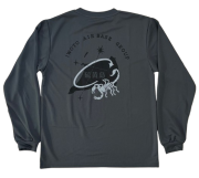 自衛隊グッズ　硫黄島基地隊　オリジナルTシャツ　ダークグレーカラー  ロンTバージョン　長袖　速乾タイプ