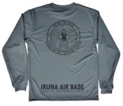 航空自衛隊グッズ　JASDF　入間基地マーク　グレー×黒   ロンTバージョン　長袖　速乾タイプ