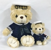 自衛隊グッズ ぬいぐるみ　紺セーラーベアー　　2サイズ(中サイズ、小ボールチェーン）