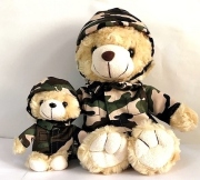 自衛隊グッズ ぬいぐるみ 陸上自衛隊ベアーヘルメット(鉄帽)バージョン　　2サイズ(中サイズ、小ボールチェーン）