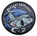 自衛隊グッズ ワッペン C-2輸送機 Blue Whale デフォルメ柄パッチ ベルクロ付