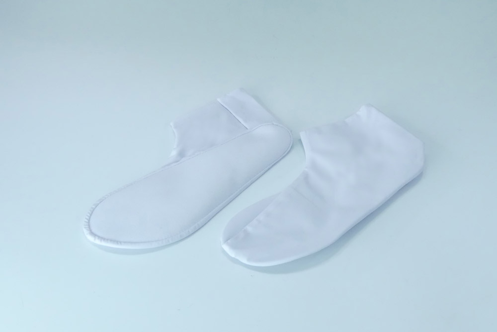 【福助足袋　白足袋】　襪子のびる綿先丸たび　なみ型　4枚コハゼ(冬用）